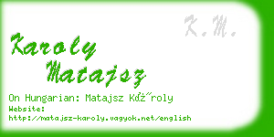 karoly matajsz business card